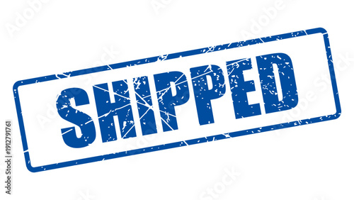 Shipped stamp with grunge texture