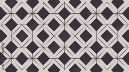 Modern geometric seamless pattern with black and white diamonds