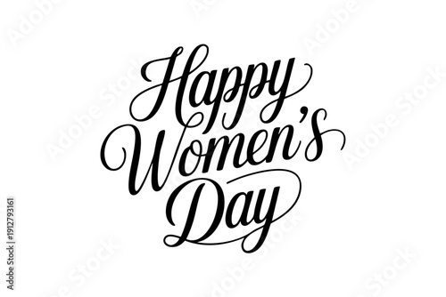 feminine happy women’s day handwritten font vector