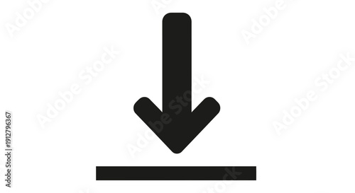 Download Icon, Arrow Down Symbol, Uploading Data, Loading Information, Internet Service