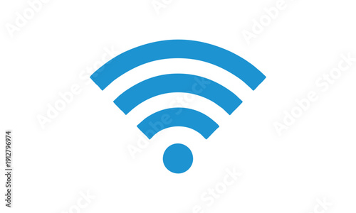 Blue Wi-Fi Signal Icon for High Speed Internet Connectivity