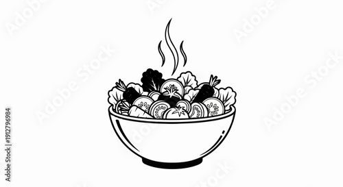 A steaming bowl of fresh salad, a healthy and vibrant meal
