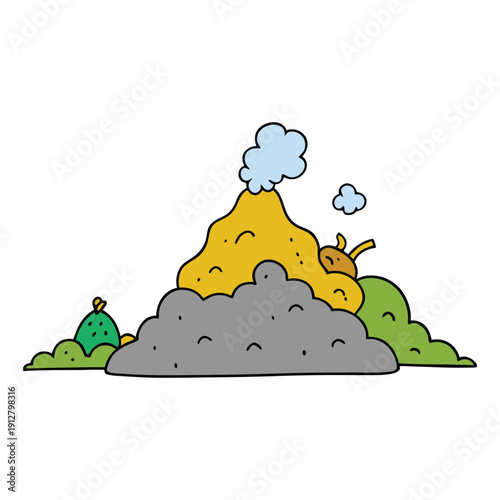 A grimy garbage dump reeks of rotting waste, with scattered trash, buzzing flies, and slimy puddles, painting a chaotic, foul, and neglected scene.
