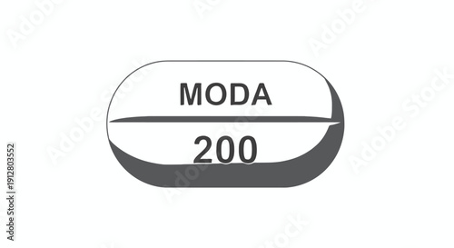 Modafinil 200mg Tablet Illustration - Medical Concept