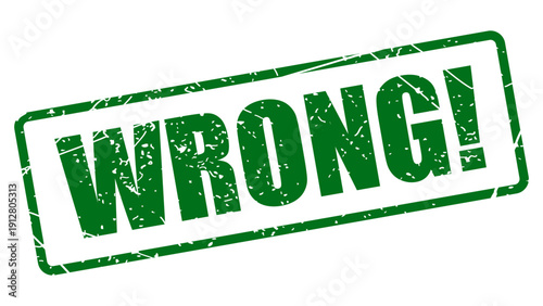 Wrong stamp with grunge texture