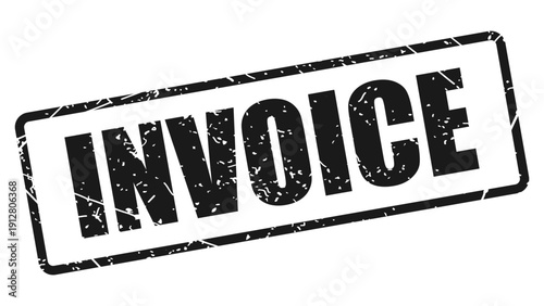 Invoice stamp with grunge texture