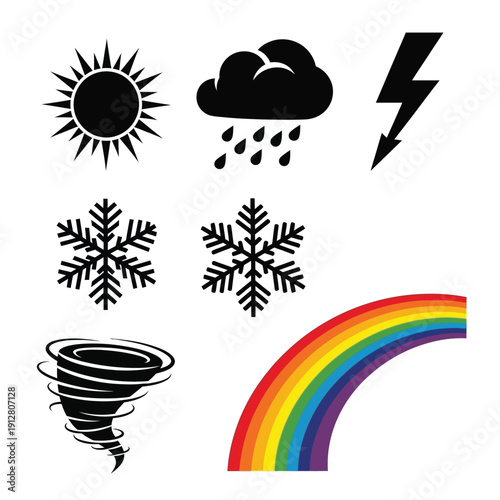 Weather icons for forecasting and climate symbols