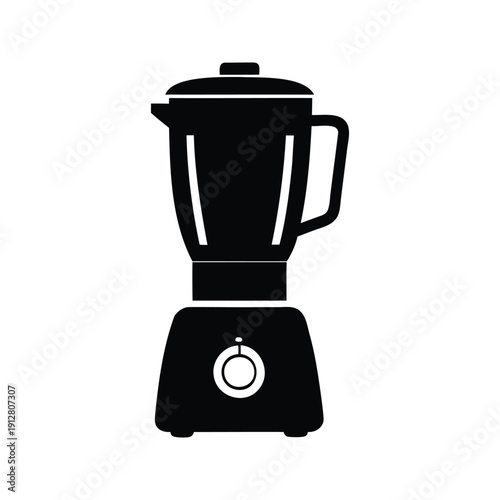 Silhouette of a modern blender with a handle and base, minimalist kitchen appliance design, vector illustration, blender silhouette vector illustration
