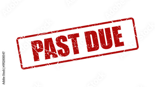 Past due stamp with grunge texture