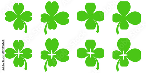Clover leaf illustration in flat style. Clover leaf vector design symbolizes trust, hope, love, and good luck.	
