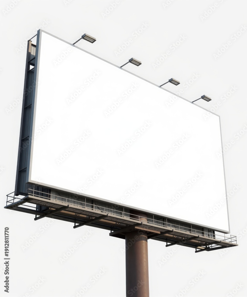 Obraz premium Blank Billboard Ready for Advertising: A Modern Outdoor Marketing Template for Creative Campaigns