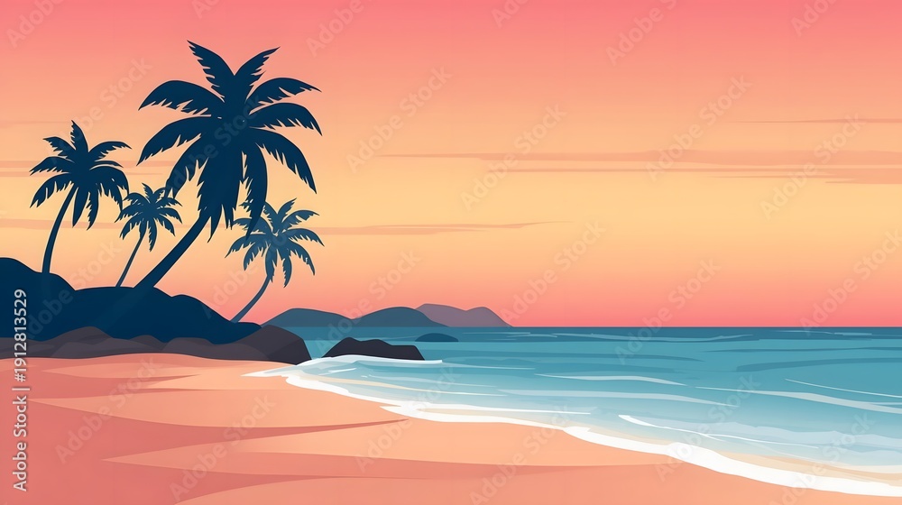 Fototapeta premium tropical beach sunset