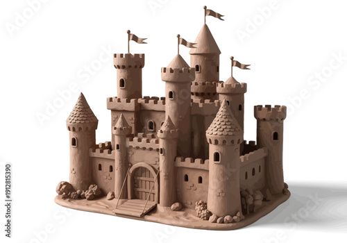 Brown Sand Castle Model Architecture.