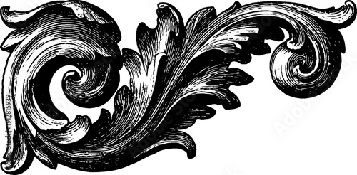 Vintage decorative corner scroll design for artistic projects and crafts