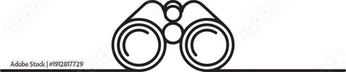One Continuous Line Drawing of Binoculars minimalist best use for logo One Line Drawing Vector.