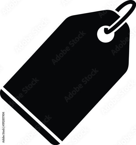 Blank price tag icon with string hole for retail labeling