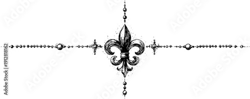 Set of ornamental dividers with fleur de lis design for elegant decorations