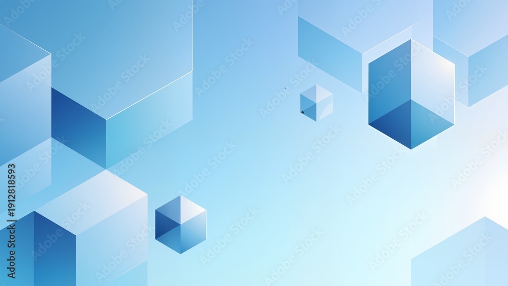 Obraz premium Abstract blue geometric shapes