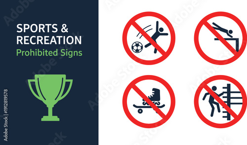 Sports activity prohibition warning signs