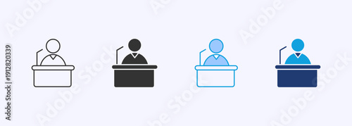 Politics Icon Set Multiple Style Collection Vector Illustration