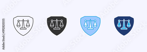 Law Icon Set Multiple Style Collection Vector Illustration