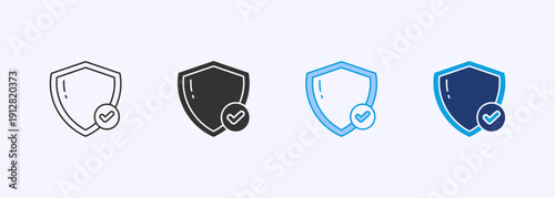 Security Icon Set Multiple Style Collection Vector Illustration