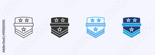 Military Icon Set Multiple Style Collection Vector Illustration