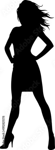 Seductive Pinup Woman silhouette vector illustration