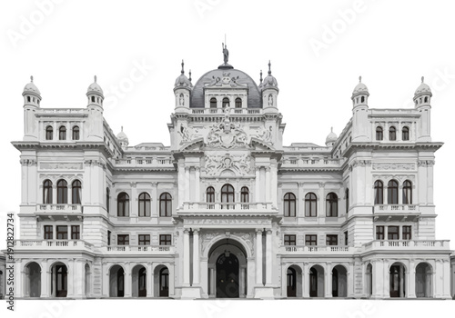 Large ornate building with arches.