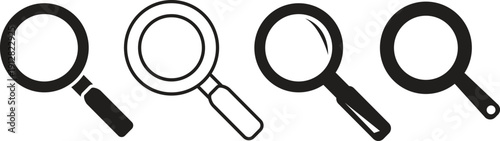 Magnifying Glass Icon Vector – Search Symbol, Magnifier Loupe Flat Style EPS