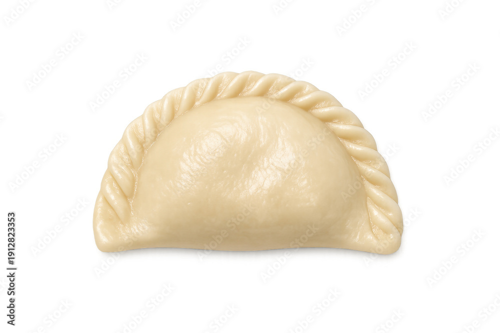 Obraz premium Golden brown pastry dumpling with intricate crimping design for food art and culinary presentation