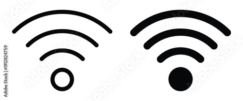 Distinctive Wireless Signal Icons Representing Connection Types and Strength