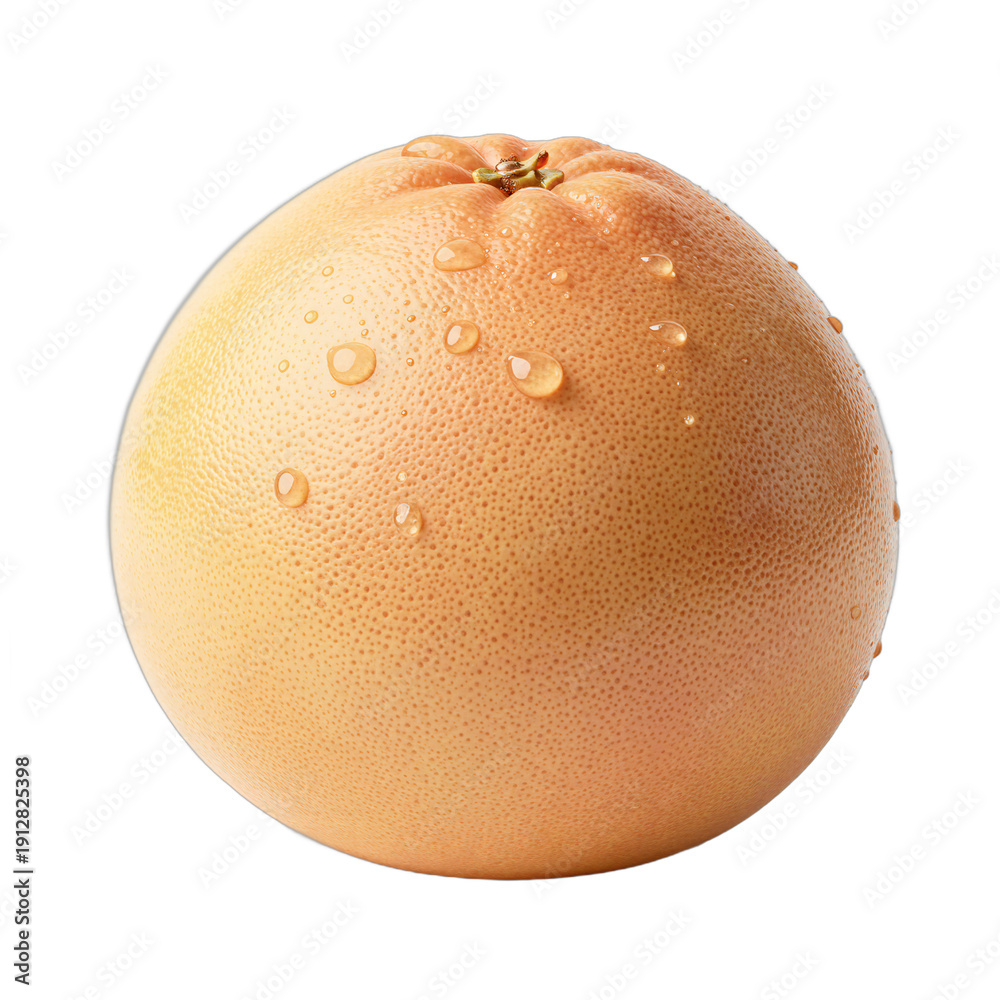 Fototapeta premium Close-Up Grapefruit with Water Droplets Isolated Transparent