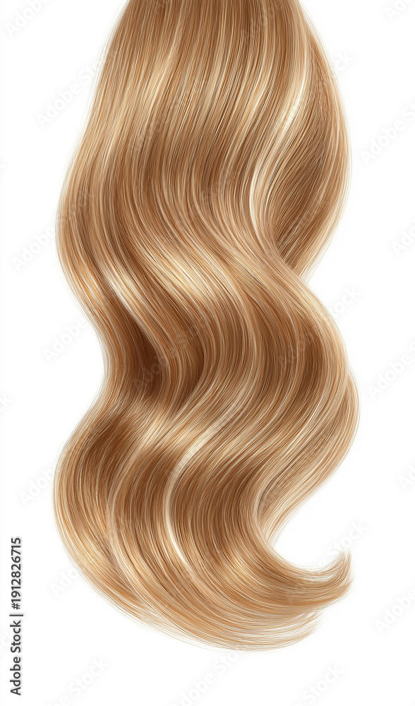Fototapeta premium Blonde Wavy Hair Texture Close Up on White Background