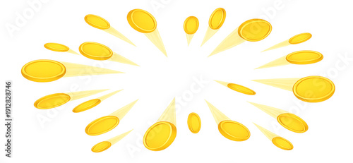 Jackpot Burst: Dynamic Exploding Gold Coins and Light Rays