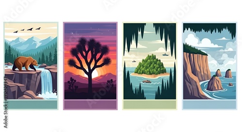 Wallpaper Mural Scenic landscapes collection: nature illustrations, national park views Torontodigital.ca