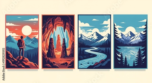 Wallpaper Mural landscape art prints collection, nature scenery, travel posters Torontodigital.ca