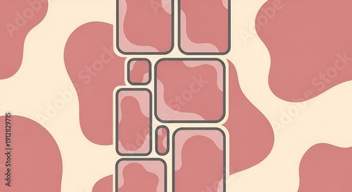 Wallpaper Mural abstract pink shapes design, modern background Torontodigital.ca
