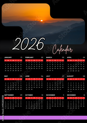 2026th year of calendar png graphic 