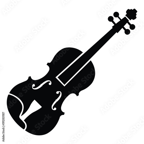 Musical Silhouette: A striking silhouette of a violin, its elegant curves and intricate details perfectly captured, evokes the essence of music and artistic expression.