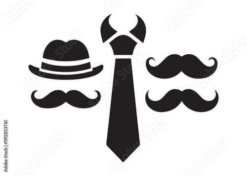 father's day logo silhouette vector, fatherhood silhouette vector illustration, father and son logo silhouette, gentleman logo silhouette, happy fathers day logo vector silhouette on white background 