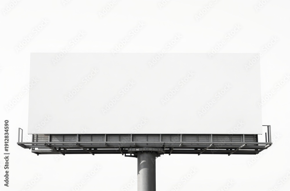 Obraz premium Blank Billboard Mockup Ready for Advertising, Outdoor Advertisement on Highway, Empty White Space
