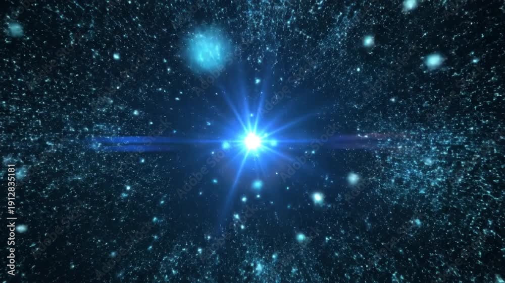 custom made wallpaper toronto digitalBright blue energy burst with sparkling particles on dark background