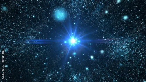 Wallpaper Mural Bright blue energy burst with sparkling particles on dark background Torontodigital.ca