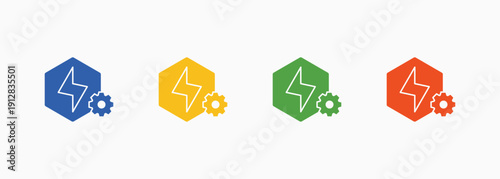 Electricity Icon Set Color Multiple Style Collection