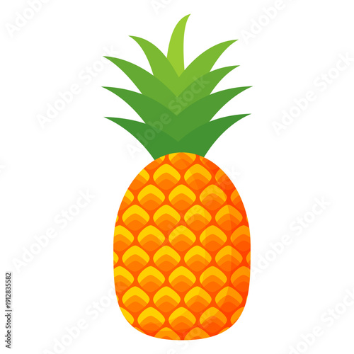Fresh pineapple fruit illustration, summer pineapple fruit theme. Summer design for holiday promotion and printed on clothing.