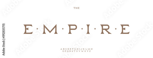 Premium Golden Font Logo Alphabet Vector English Letters Set Modern Typography, Creative Typographic Design for Title Text, Typo Poster Headline, Type Symbol Logotype, Serif Fonts. Vector Typeface