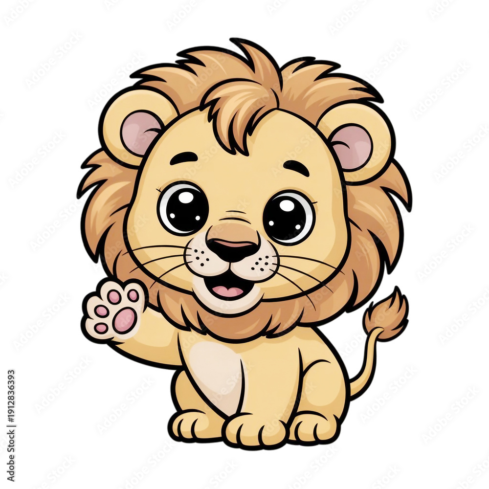 Obraz premium cartoon style illustration of lion 