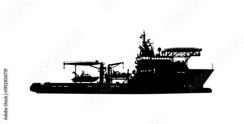 Silhouette of a Supply or Support Vessel