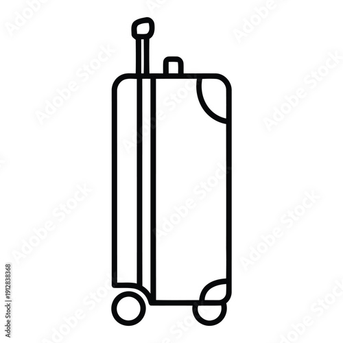 A sleek black suitcase with a retractable handle and wheels for easy travel. isolated on white background, Vector